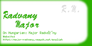 radvany major business card